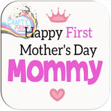 Happy First Mother’s Day V2 Coaster - Pink - Coasters