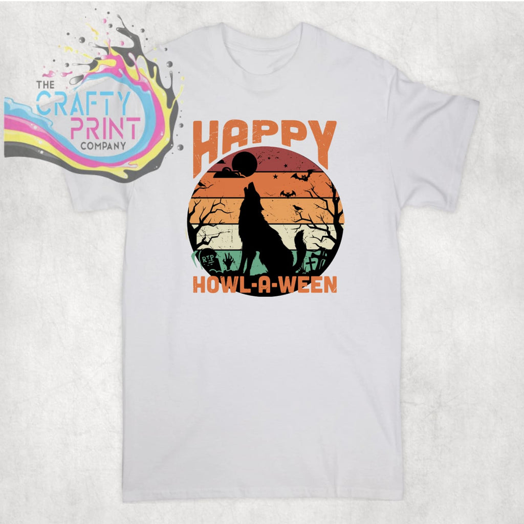 Happy Howl A Ween T-shirt - White - Shirts & Tops