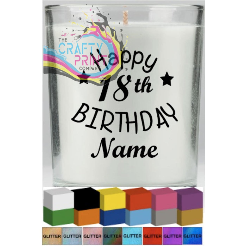 Happy Number Birthday Personalised Candle Decal Vinyl