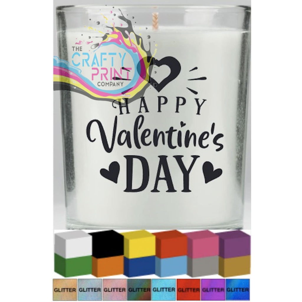 Happy Valentine’s Day Candle Decal Vinyl Sticker -