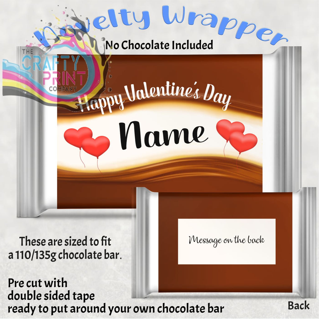 Happy Valentines Day Hearts Personalised Chocolate Bar