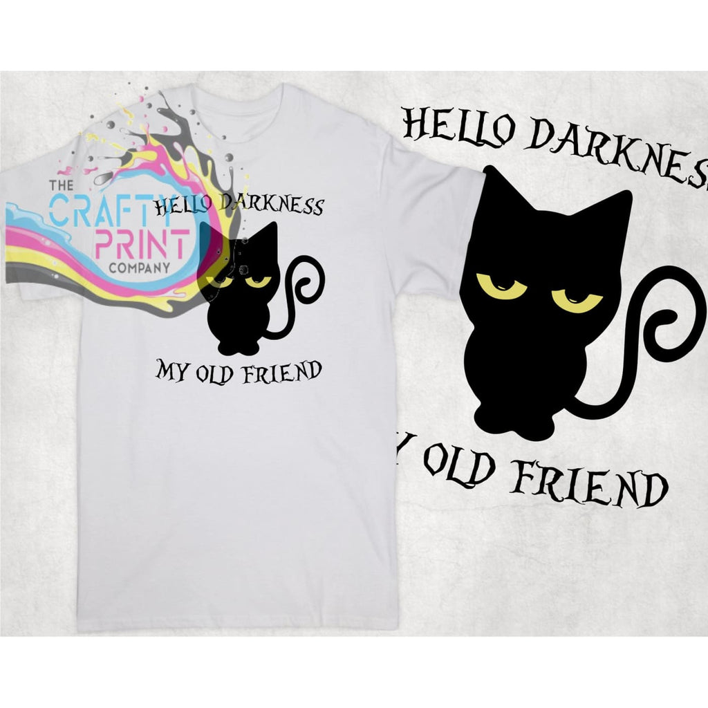 Hello Darkness My Old Friend T-shirt - White - Shirts & Tops