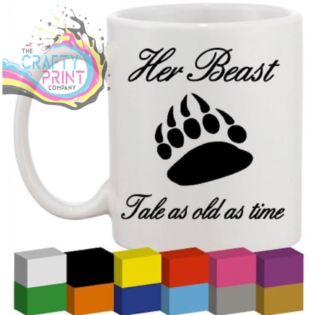 Her Beast Glass / Mug / Cup Decal / Sticker - Decorative