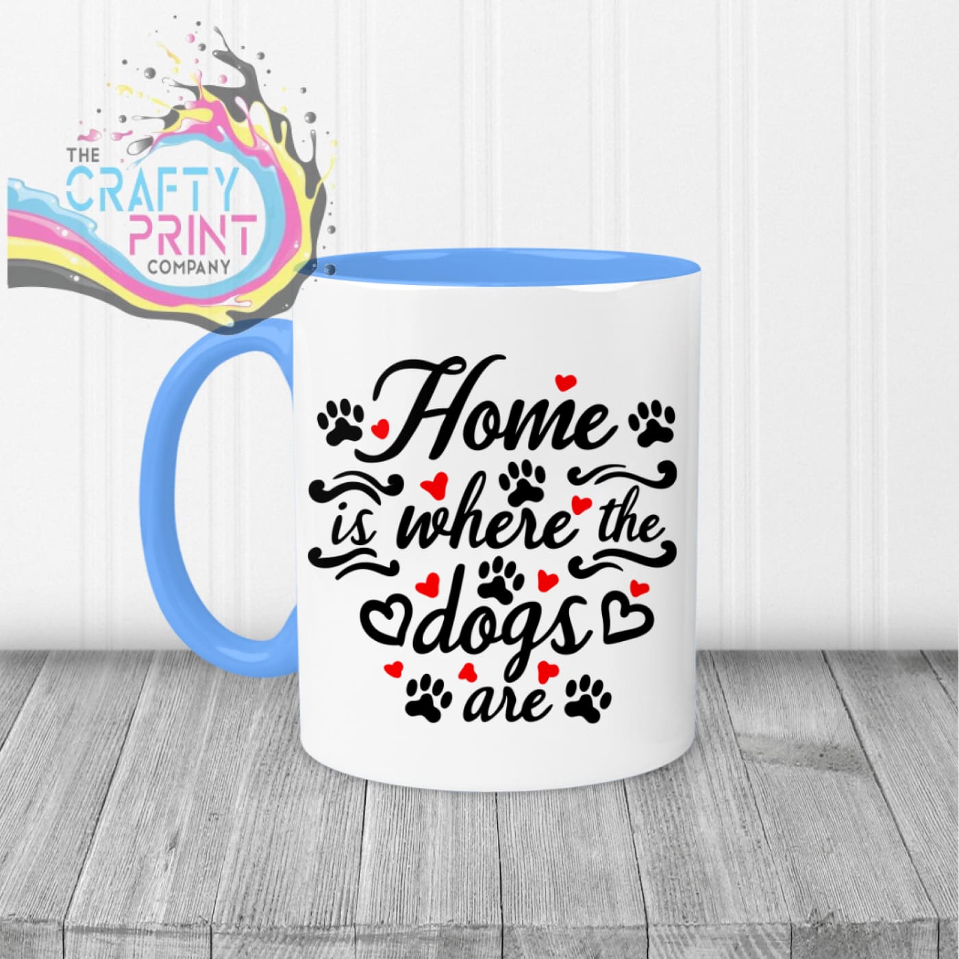 Home is where the dogs are Mug - Blue Handle & Inner - Mugs