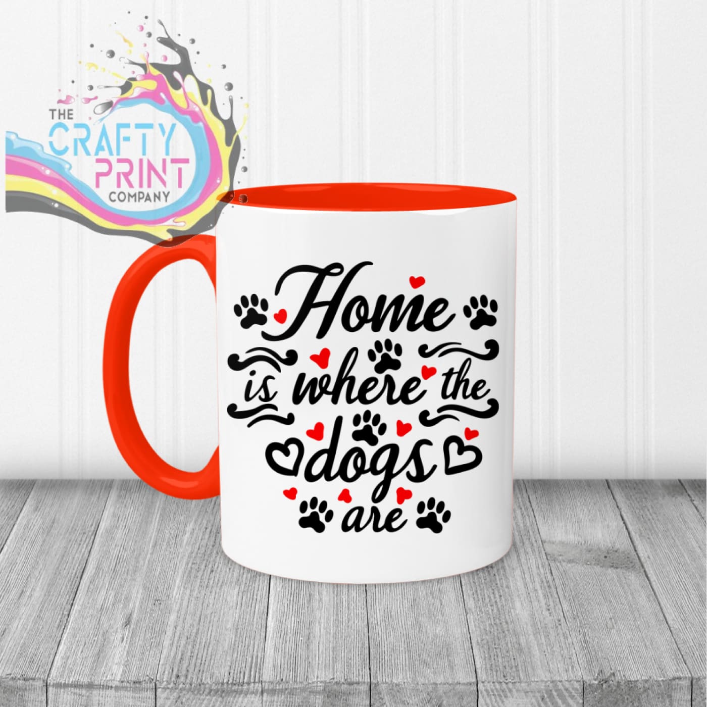 Home is where the dogs are Mug - Red Handle & Inner - Mugs