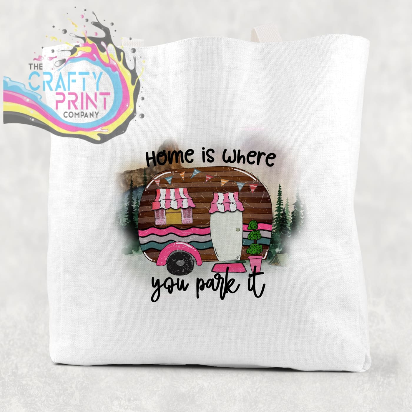 Home is where you park it Cotton Tote Bag - White