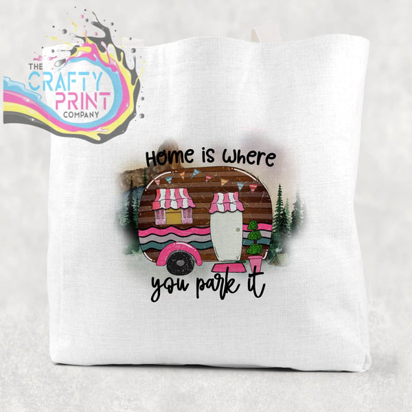 Home is where you park it Cotton Tote Bag - White - Shopping