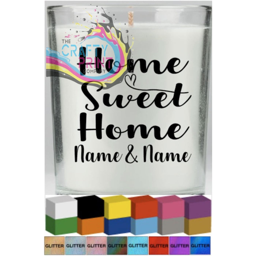 Home Sweet Personalised Candle Decal Vinyl Sticker -