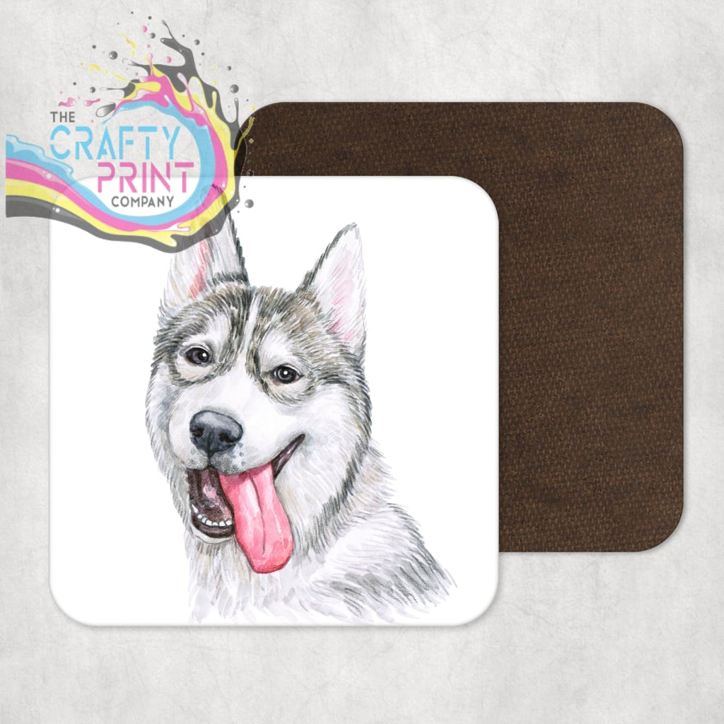 Husky Tongue Out Coaster - Coasters