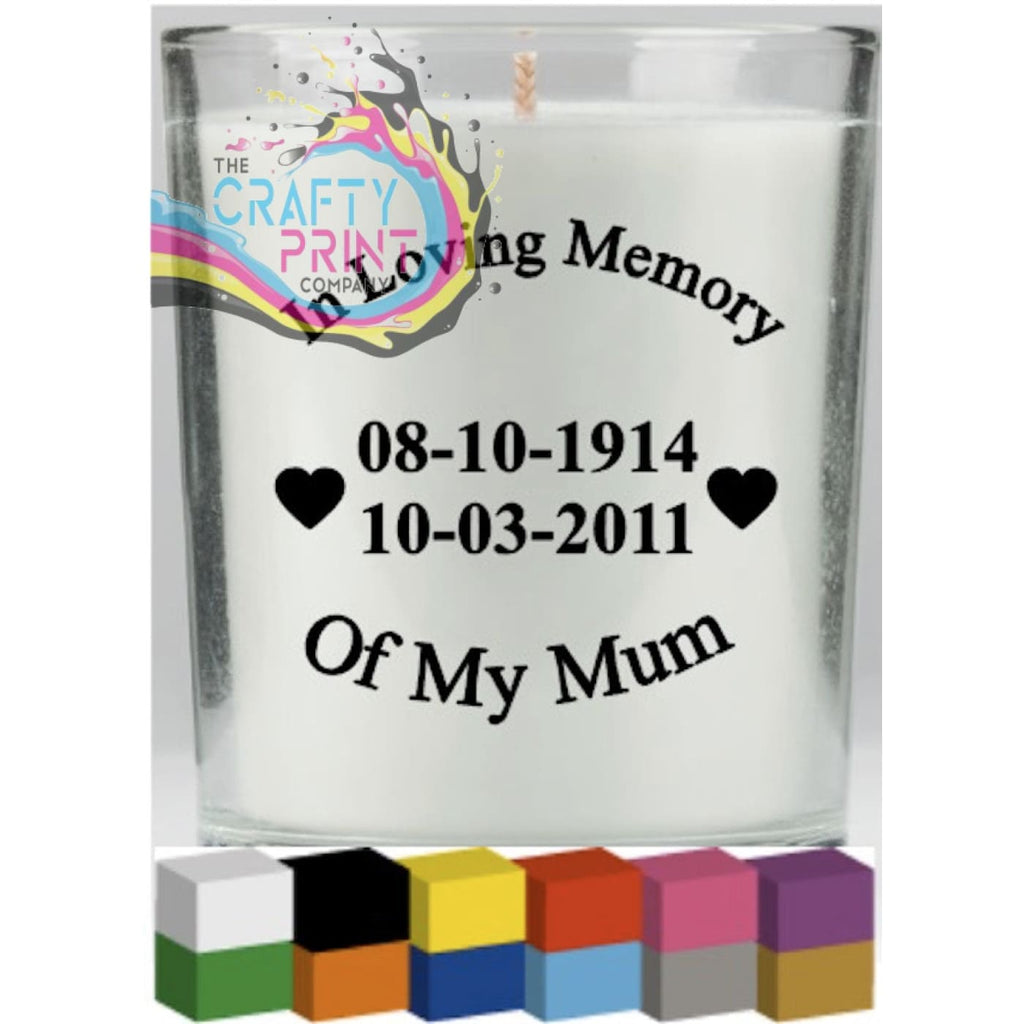 In Loving Memory Personalised Candle Decal Vinyl Sticker -