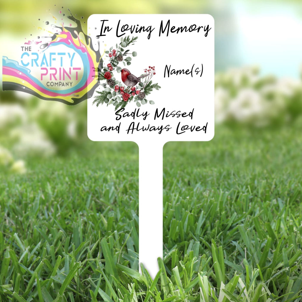 In Loving Memory Robin Personalised Garden Stake - Lawn