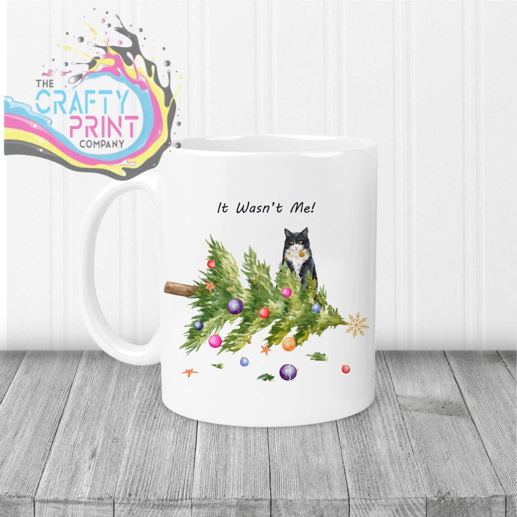It wasn’t me Christmas Tree Cat Mug - White Handle &
