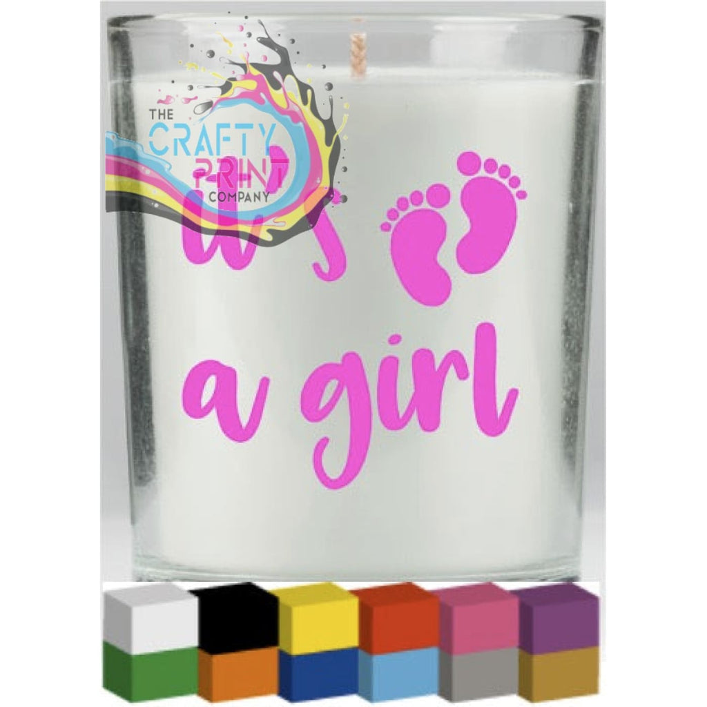 It’s a Boy / Girl Candle Decal Vinyl Sticker - Black