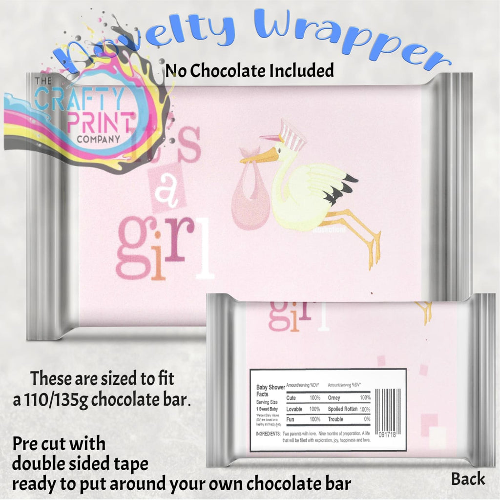 It’s a Girl Chocolate Bar Wrapper - Wrapping Paper