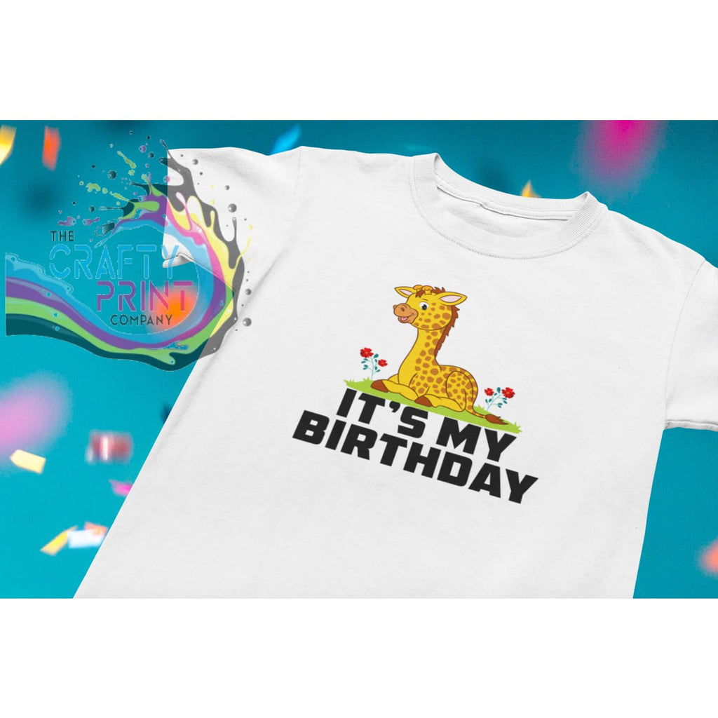 It’s my Birthday Giraffe Children’s T-shirt - White - Shirts