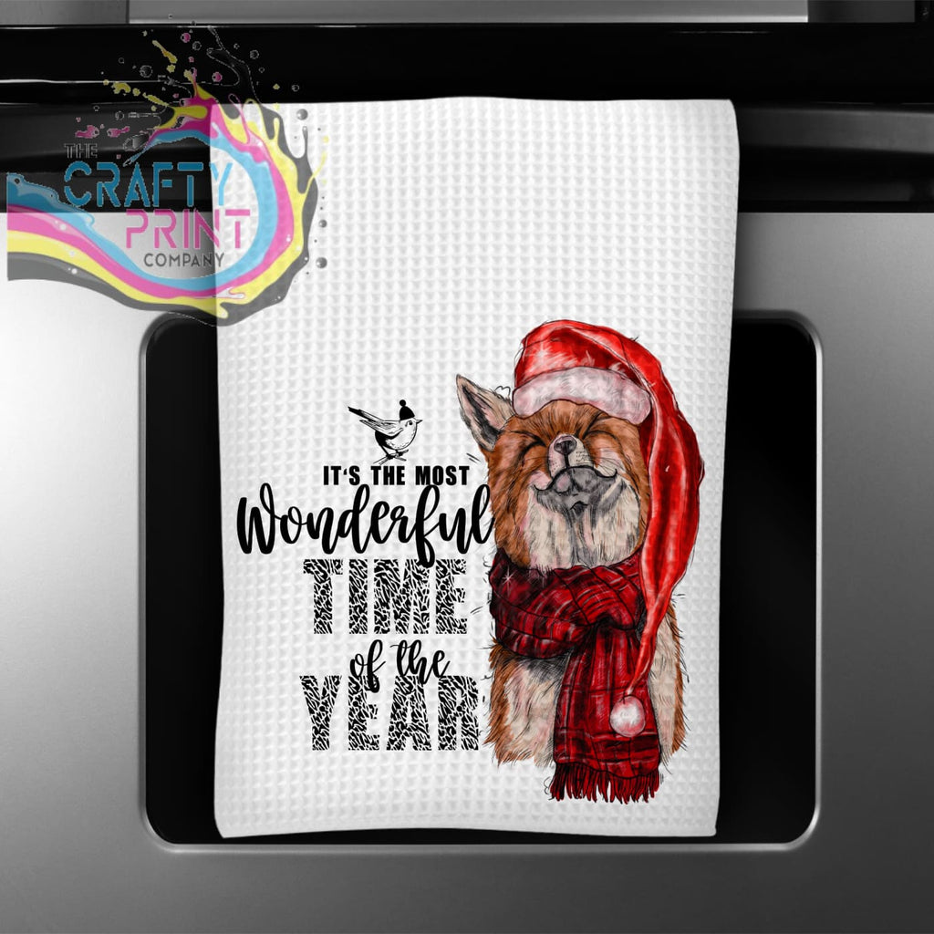 It’s the most wonderful time of year Fox Tea Towel - Waffle