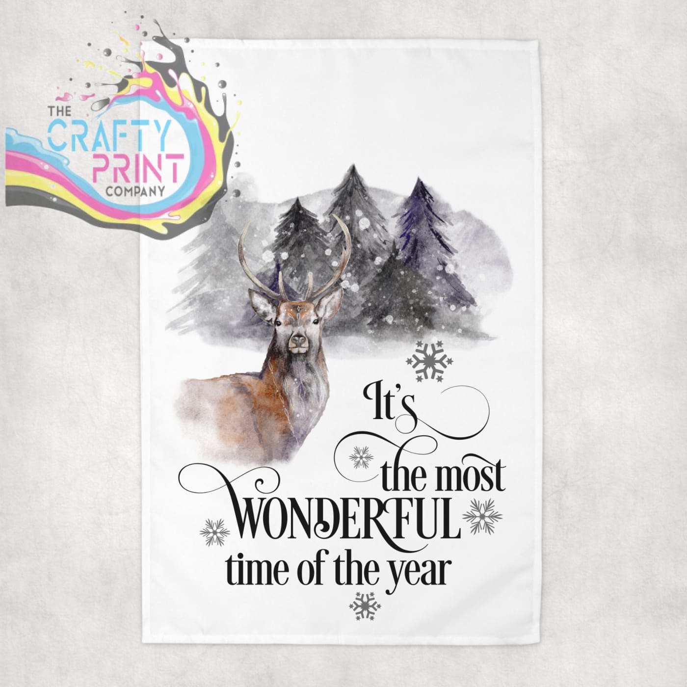 It’s the most wonderful time of year Stag Tea Towel