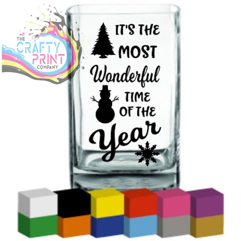Its the most wonderful time of year V2 Vase Decal Sticker -