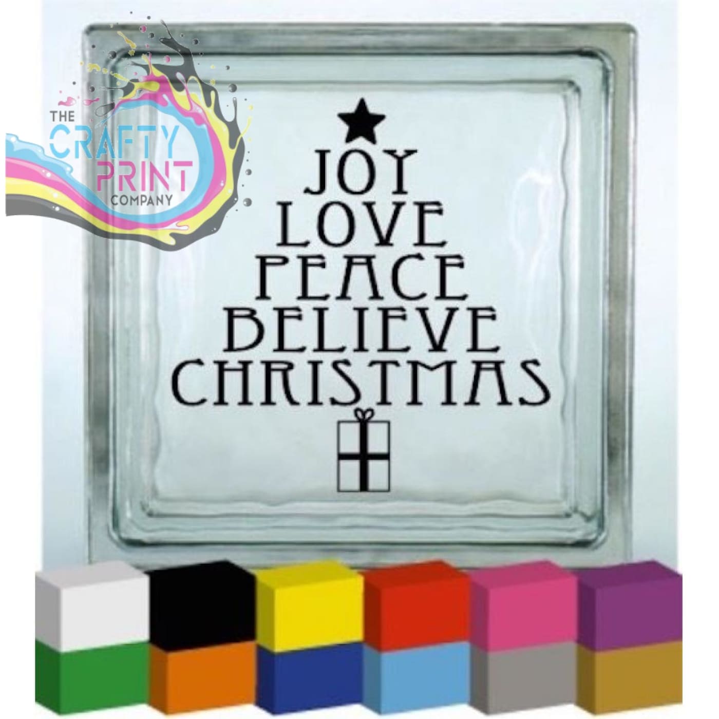 Joy Love Peace Believe Vinyl Decal Sticker - Decorative
