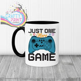 Just One More Game Mug - Black Handle & Inner - Mugs