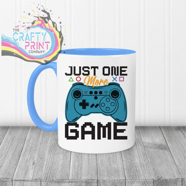 Just One More Game Mug - Blue Handle & Inner Mugs