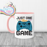 Just One More Game Mug - Pink Handle & Inner - Mugs