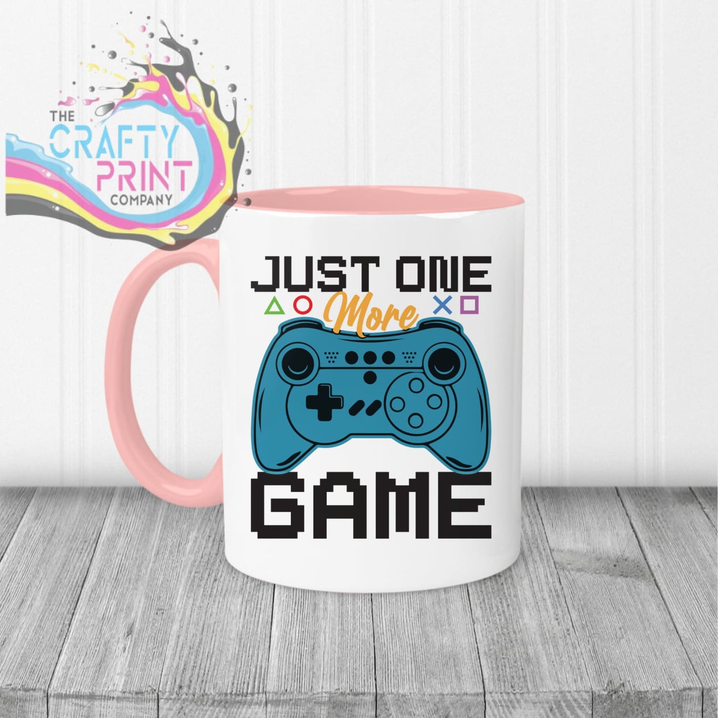 Just One More Game Mug - Pink Handle & Inner - Mugs