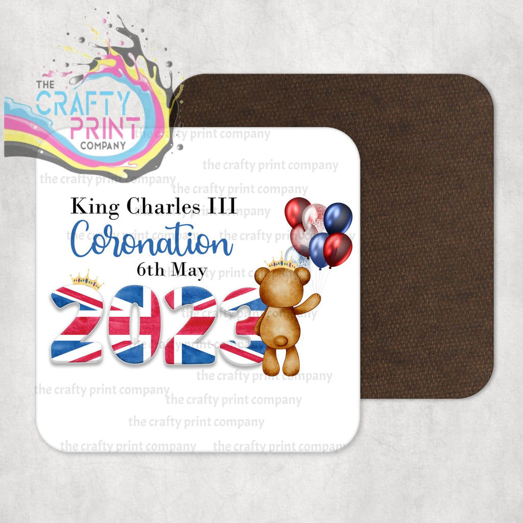 King Charles III Coronation 2023 Balloon Coaster - Boy Teddy