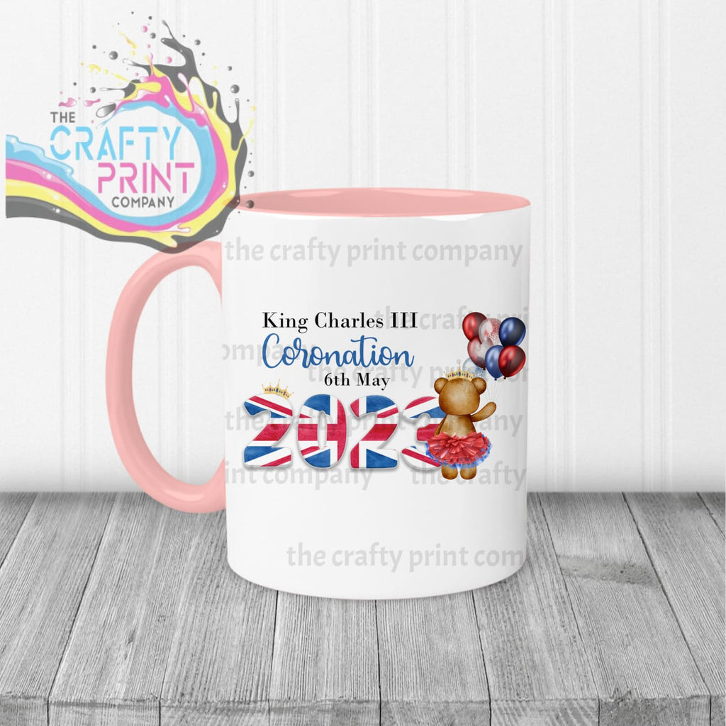 King Charles III Coronation 2023 Balloon Mug - Pink Handle