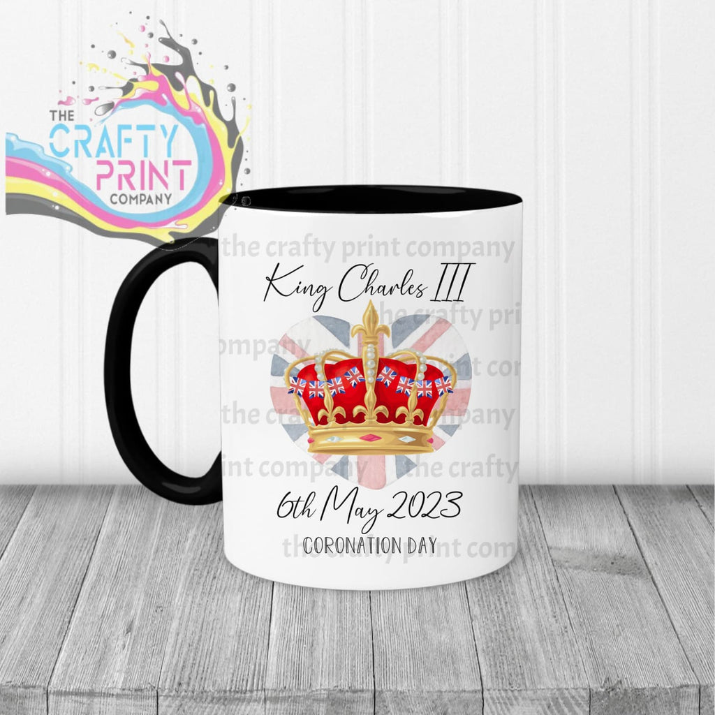 King Charles III Coronation 2023 Crown Mug - Black Handle &