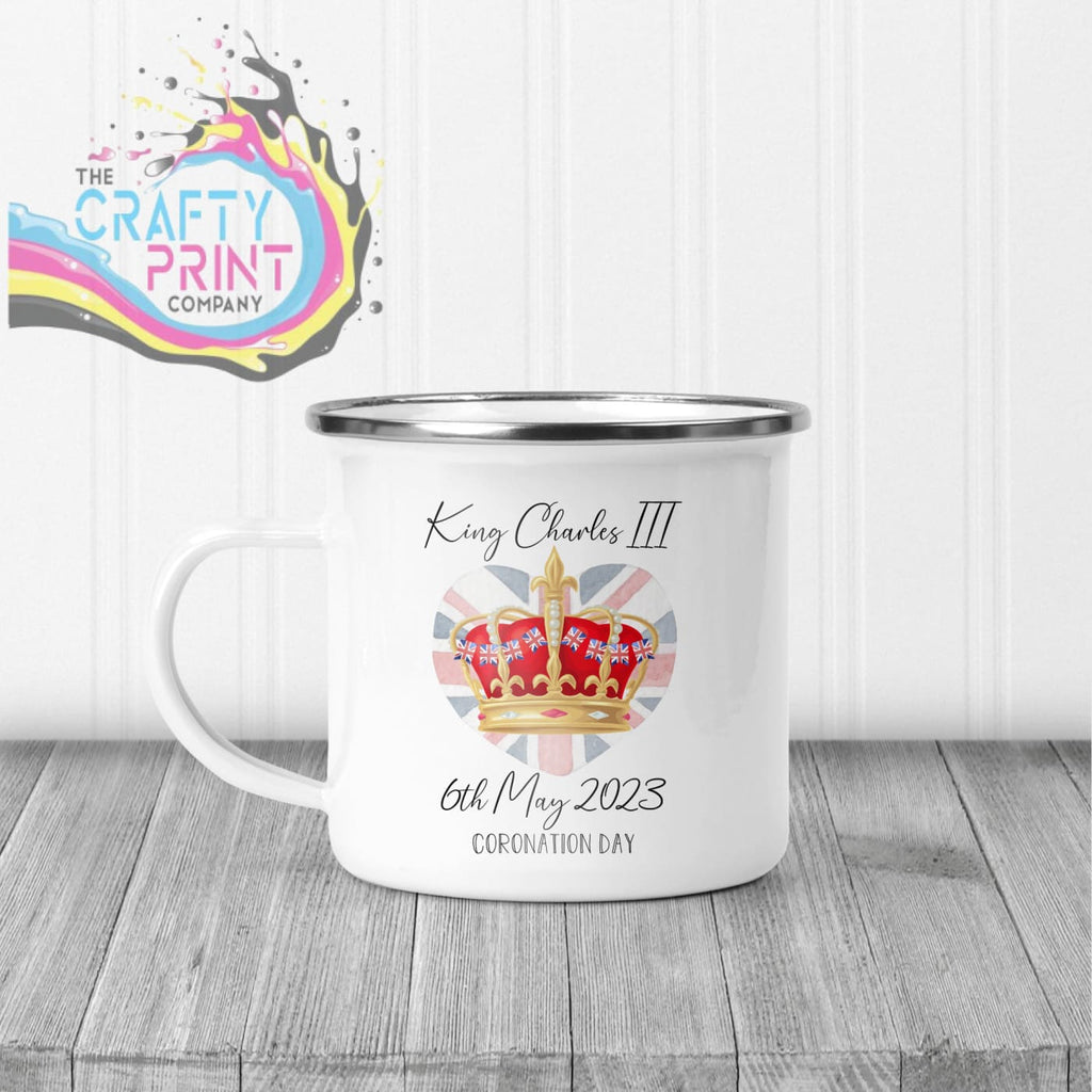 King Charles III Coronation 2023 Crown Mug - Enamel - Mugs