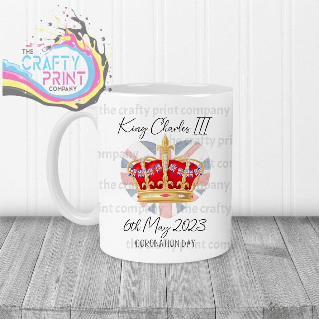 King Charles III Coronation 2023 Crown Mug - White Handle &