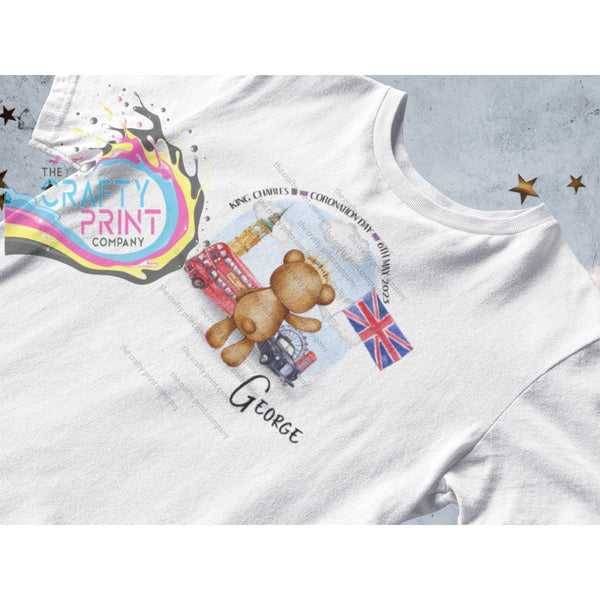 King Charles III Coronation Girl Boy T-Shirt Teddy Design -
