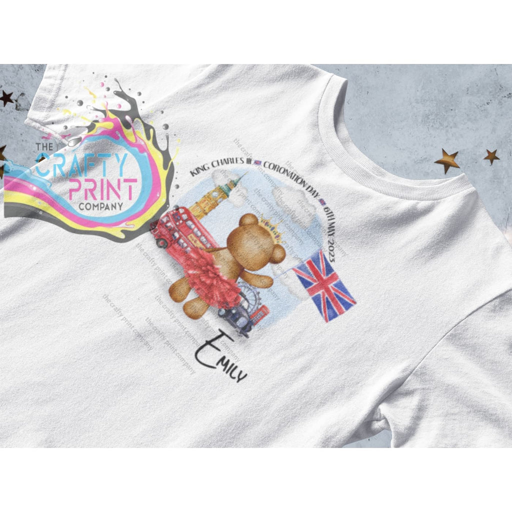 King Charles III Coronation Girl Boy T - Shirt Teddy Design