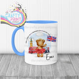 King Charles III Coronation 2023 Teddy Mug - Blue Handle &