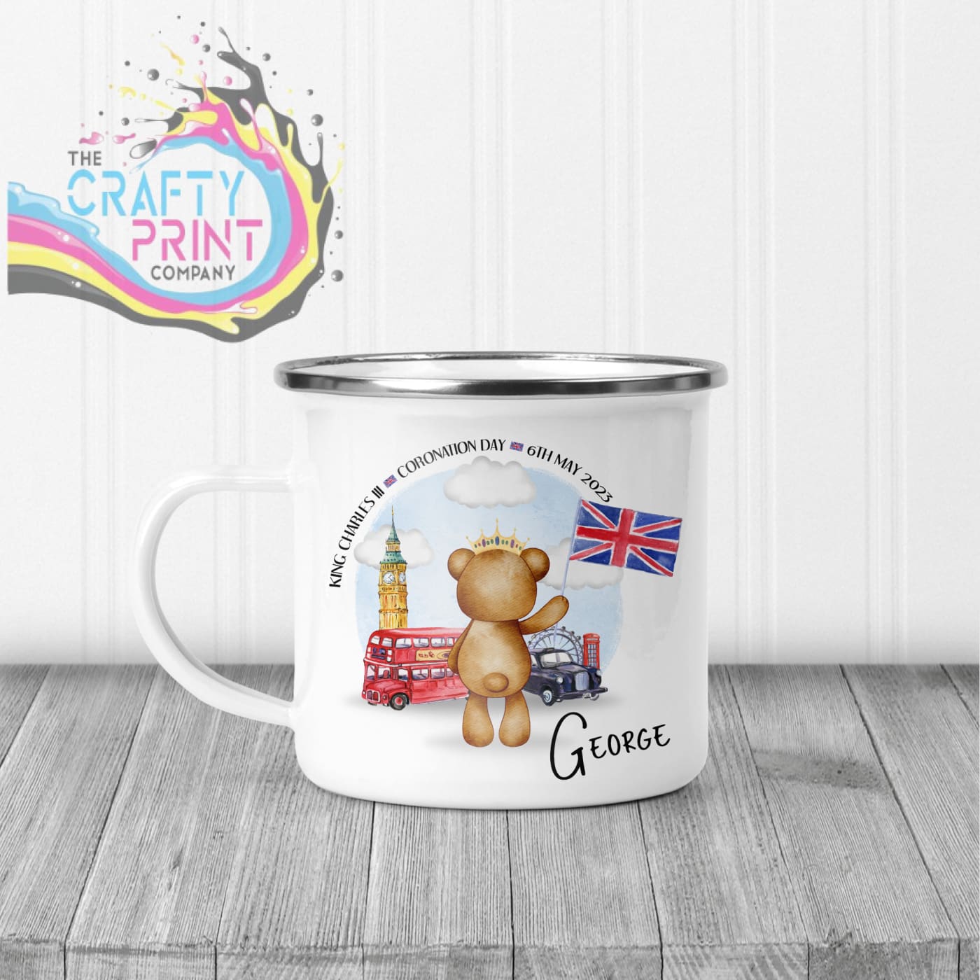 King Charles III Coronation 2023 Teddy Mug - Enamel / Boy