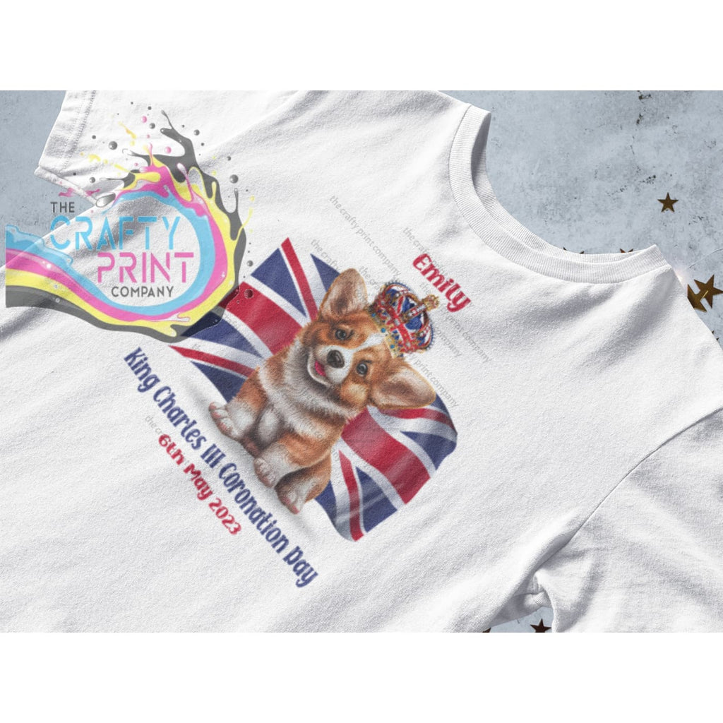 King Charles III Coronation Girl Boy Corgi T-Shirt - Shirts