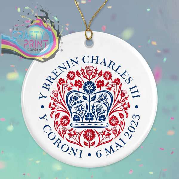 King Charles III Coronation Logo Ceramic Ornament - Welsh -