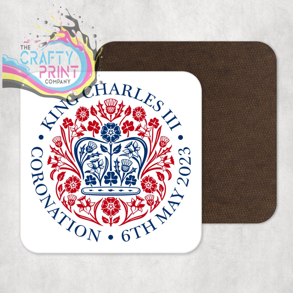 Official King Charles III Coronation Logo Coaster - English