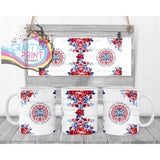 King Charles III Coronation Logo Flowers Mug - White Handle