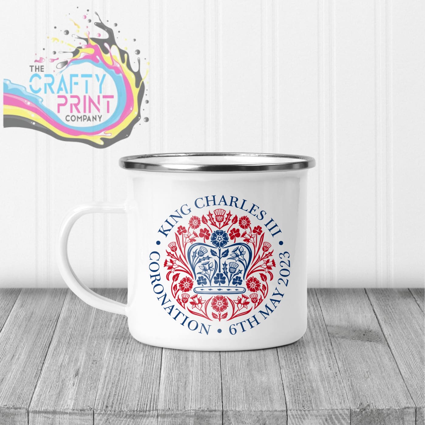 Official King Charles III Coronation Logo Mug - Enamel