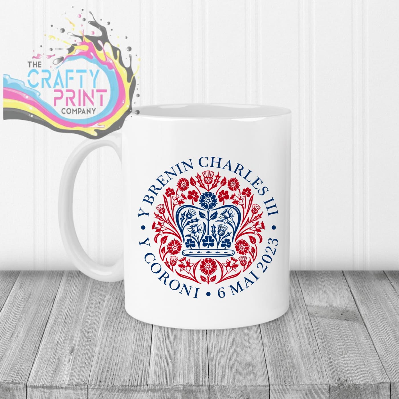 Official King Charles III Coronation Logo Mug - White