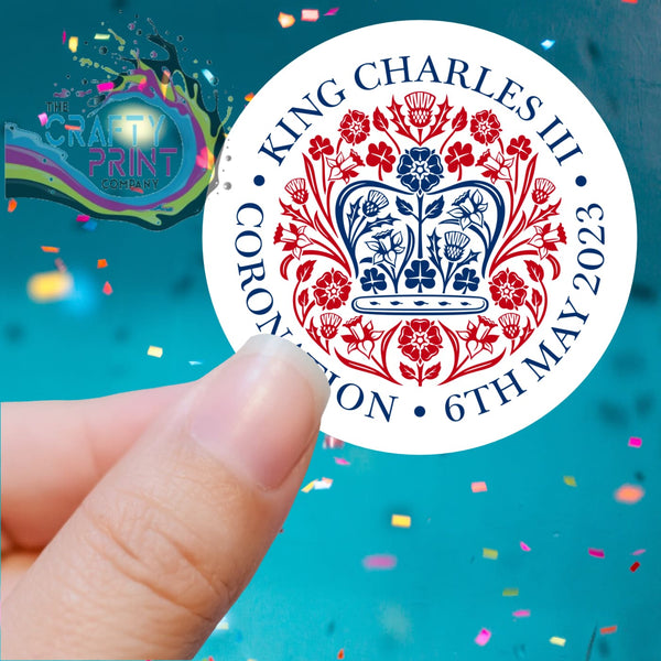 King Charles III Coronation Logo Printed Sticker -
