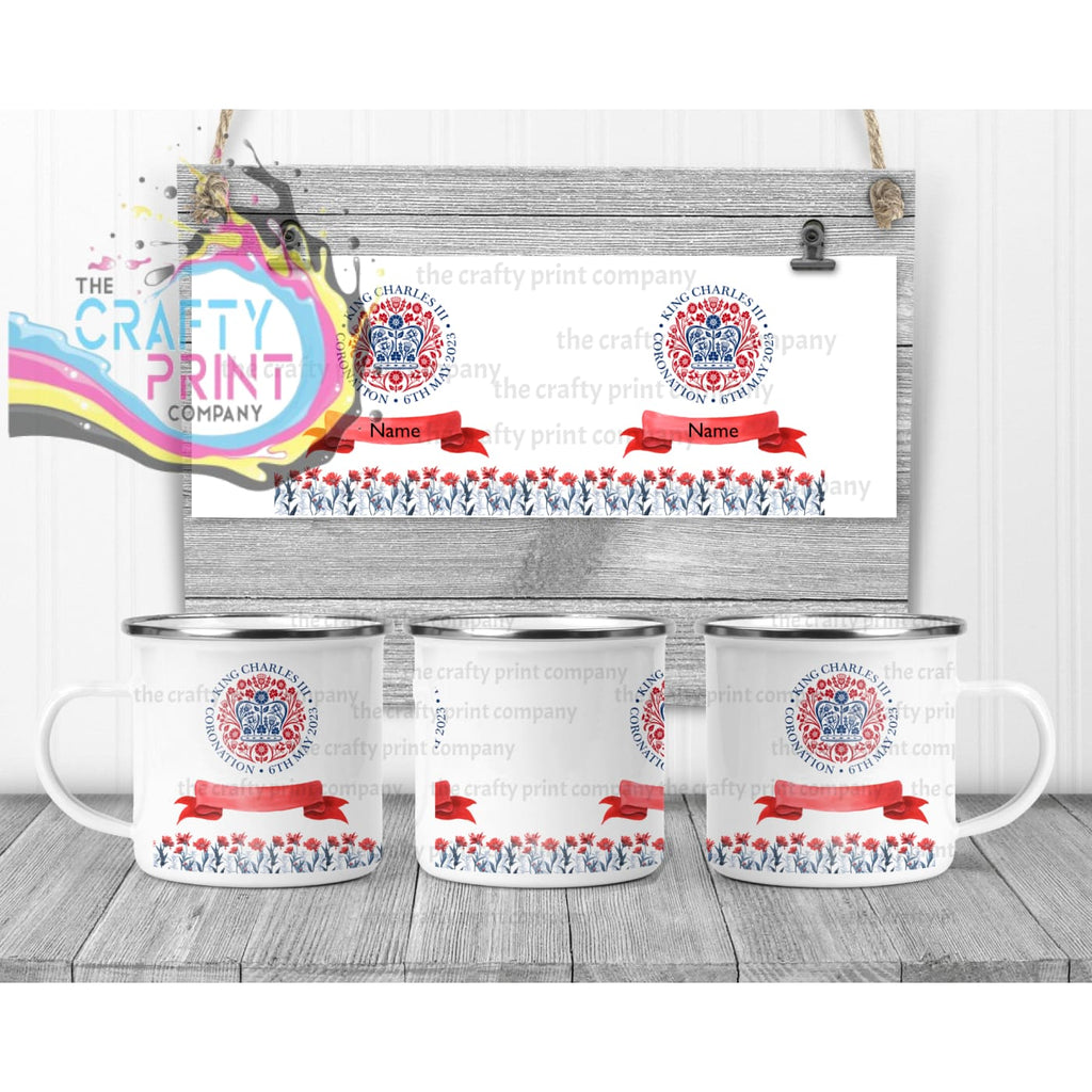 King Charles III Coronation Logo Scroll Mug - Enamel