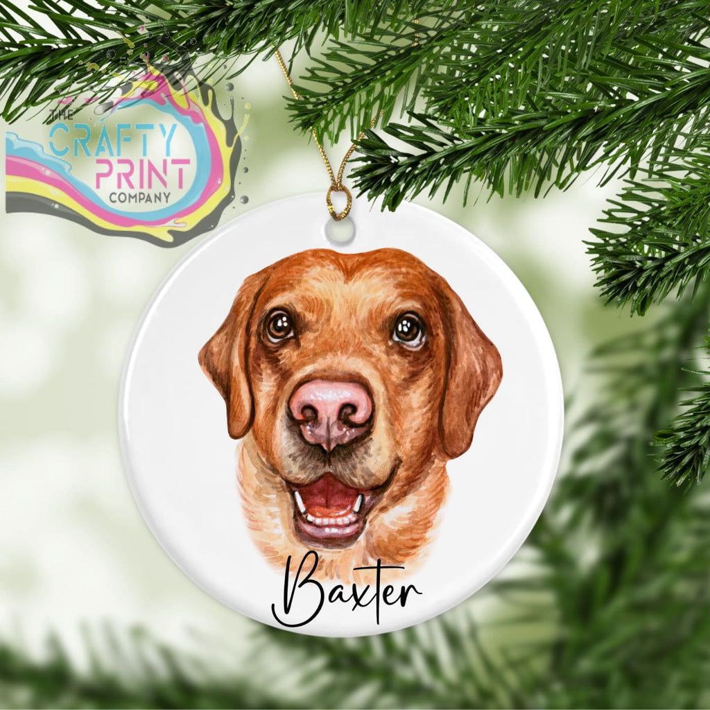 Labrador Dog Personalised Ceramic Ornament - Holiday