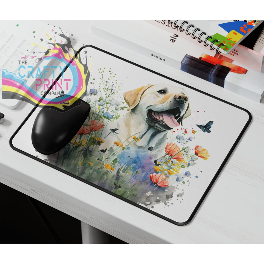 Labrador Flowers Mouse Mat