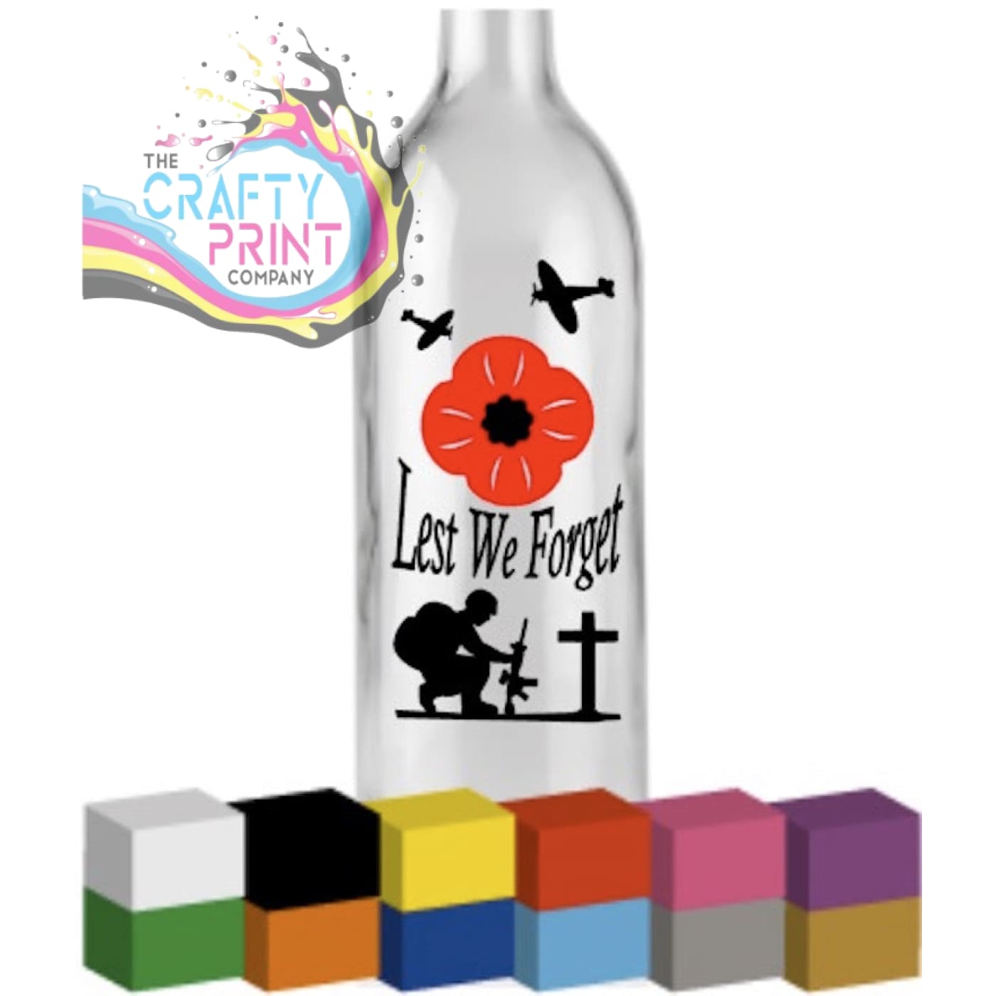 Lest we forget Bottle Vinyl Decal - Decorative Stickers