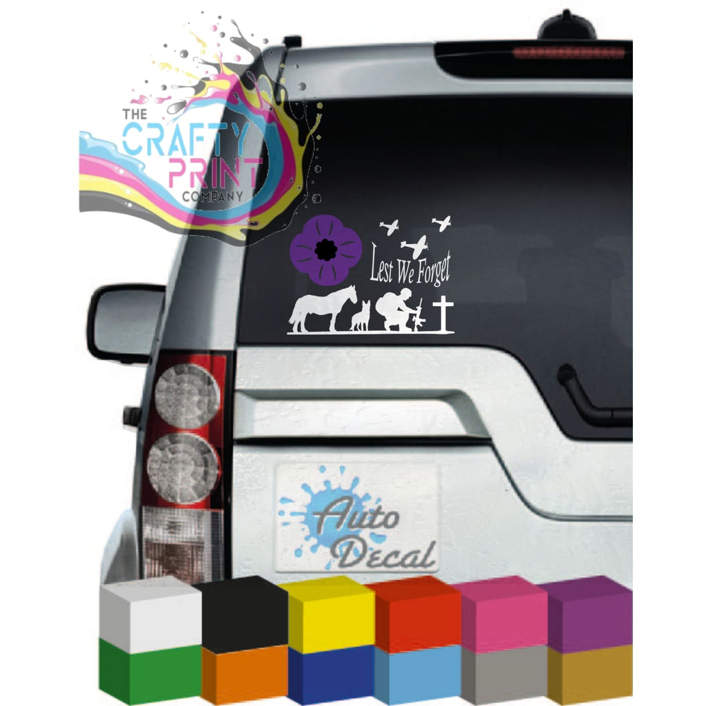Lest we forget Purple poppy Car Sticker - Bumper Stickers