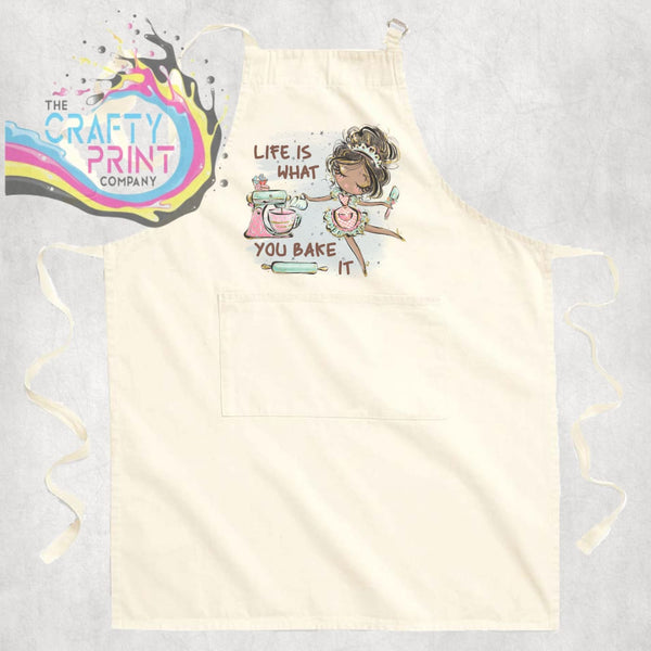 Life is what you bake it Adult Cotton Apron - Dark Skin -