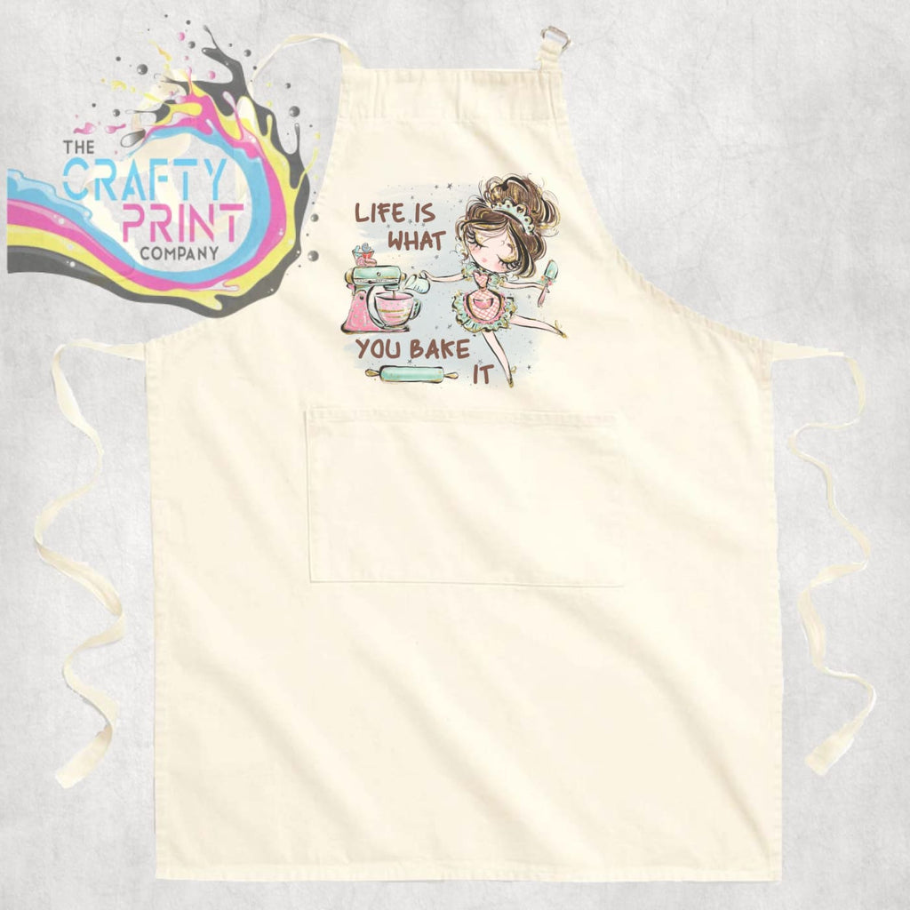 Life is what you bake it Adult Cotton Apron - Light Skin -